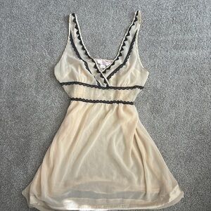 Victoria's Secret Cream Slip with Black Lace Trim